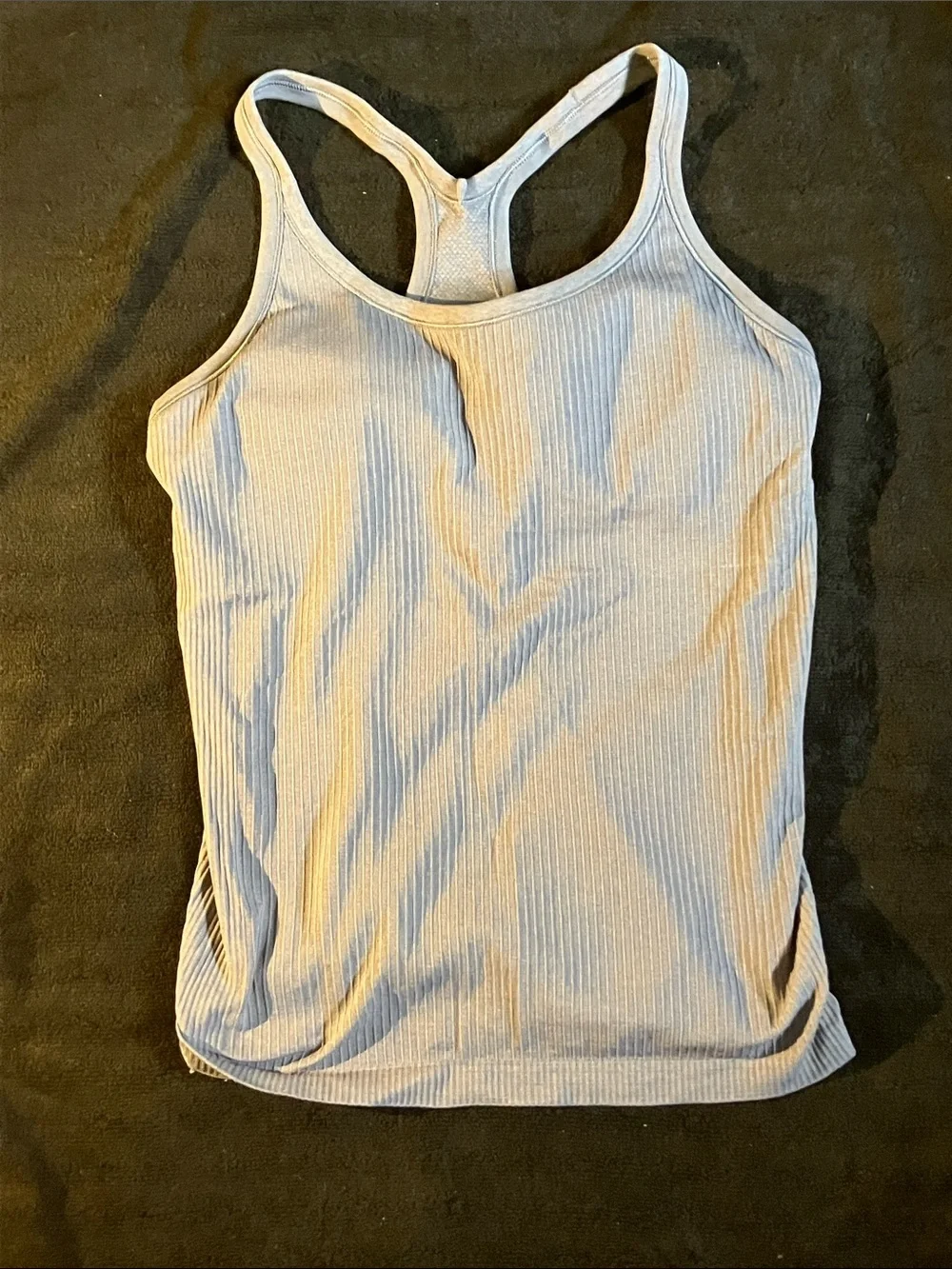 lululemon athletica Light Gray Ribbed Racerback Tank with Built in Bra